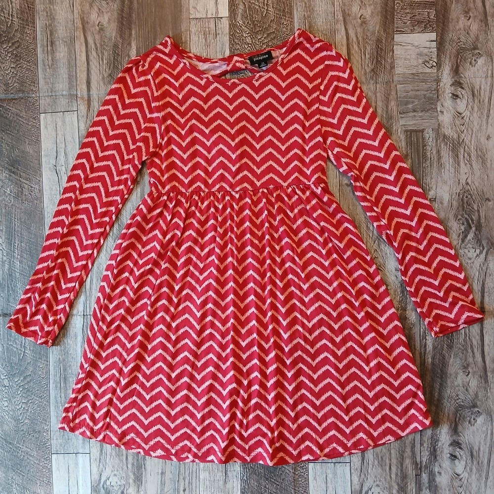 Red Picapino Casual Dress with Vibrant Style Girls Size 10